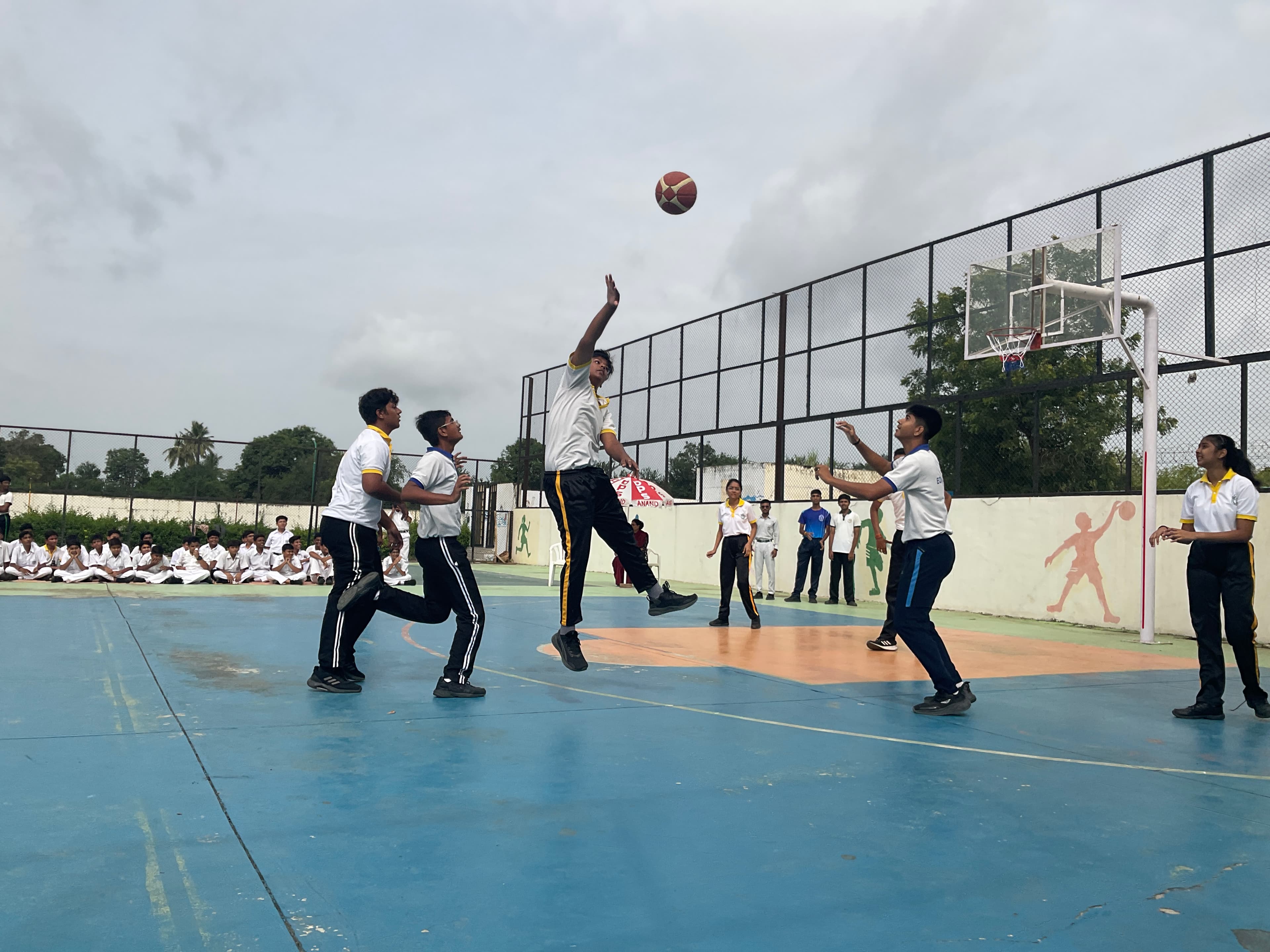 Students playing sports